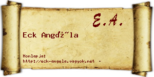 Eck Angéla névjegykártya